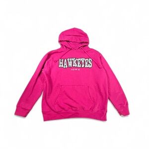 J. America Pink Iowa Hawkeyes Hoodie size medium silver metallic lettering